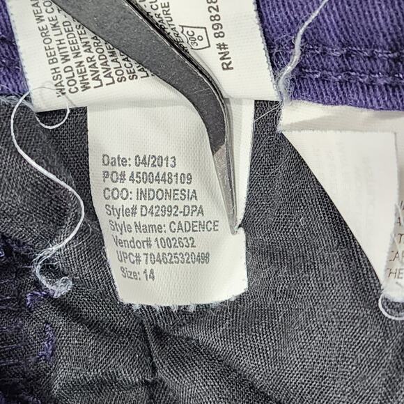 Gloria Vanderbilt Jeans Womens 14 Purple Cadence Ankle Grazer Mid Rise Crop - Picture 10 of 15
